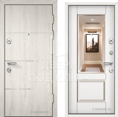 Входная дверь с зеркалом в офис ДПК-10480